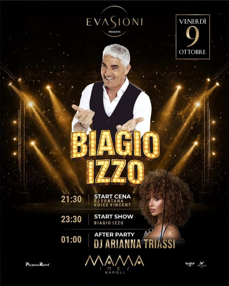 Biagio Izzo in Cena Spettacolo al Mama Ines di Napoli: Evasioni, Venerdì 9 Ottobre 2026